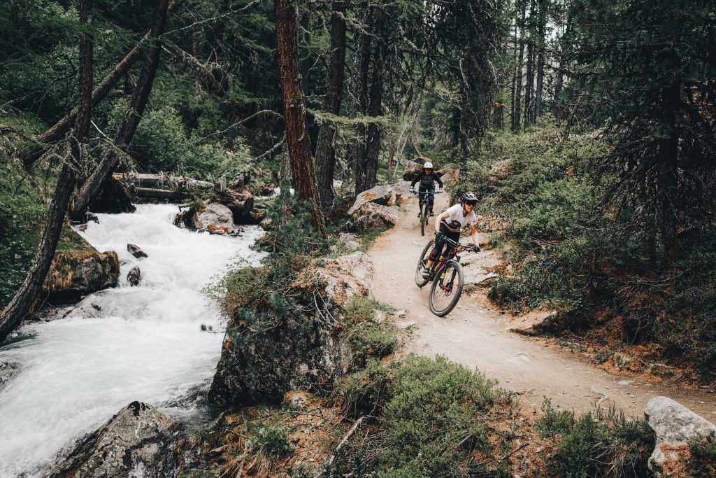 Mountainbiken door de bossen